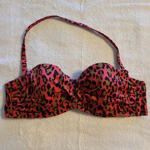 Victoria secret bikini top, 36 B, red leopard